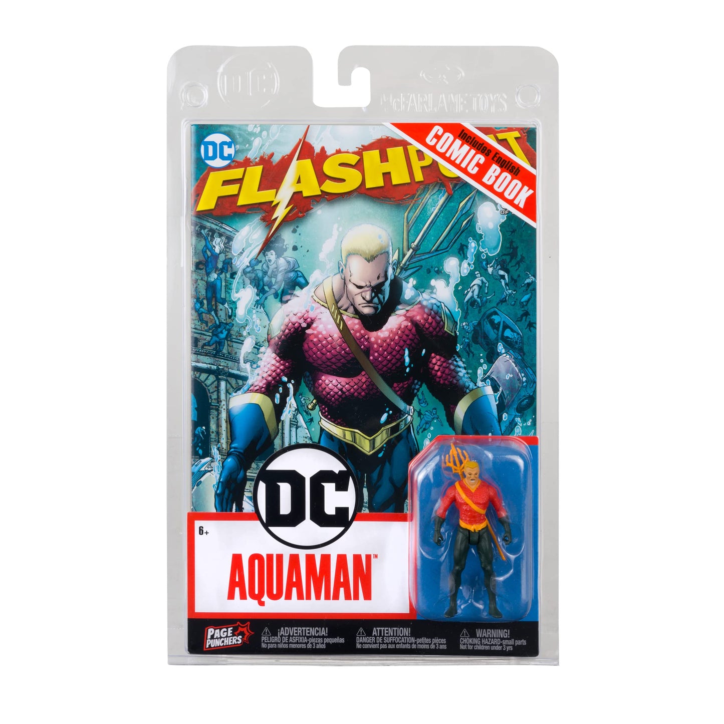 McFarlane Toys - DC Direct Page Punchers Aquaman 3in Figure with Flashpoint Comic