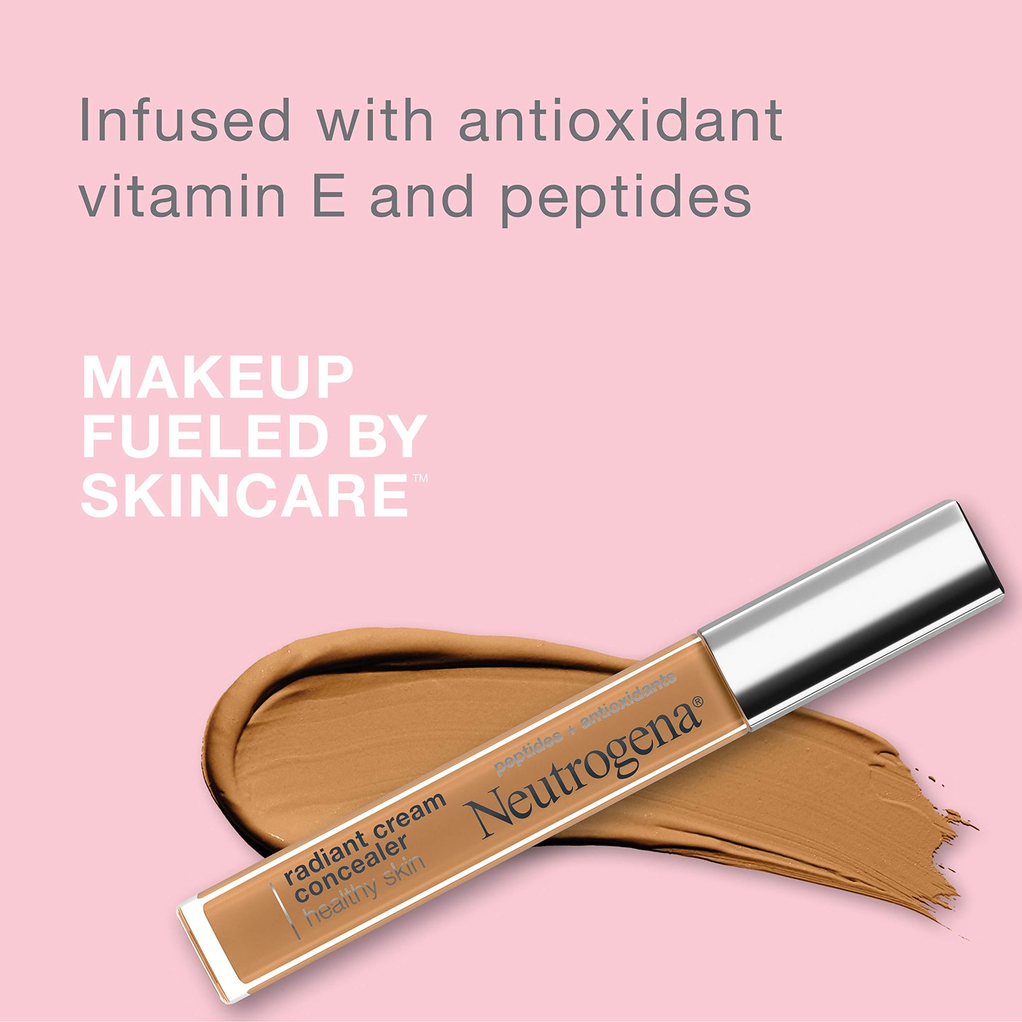 Neutrogena Healthy Skin Radiant Brightening Cream with Peptides & Vitamin E Antioxidant, Lightweight Perfecting Concealer Cream, Non-Comedogenic
