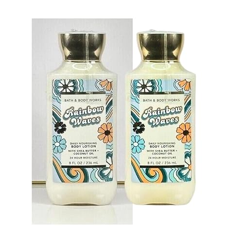 Bath & Body Works Body Lotion Pack of 2, 8oz Each (Rainbow Waves)