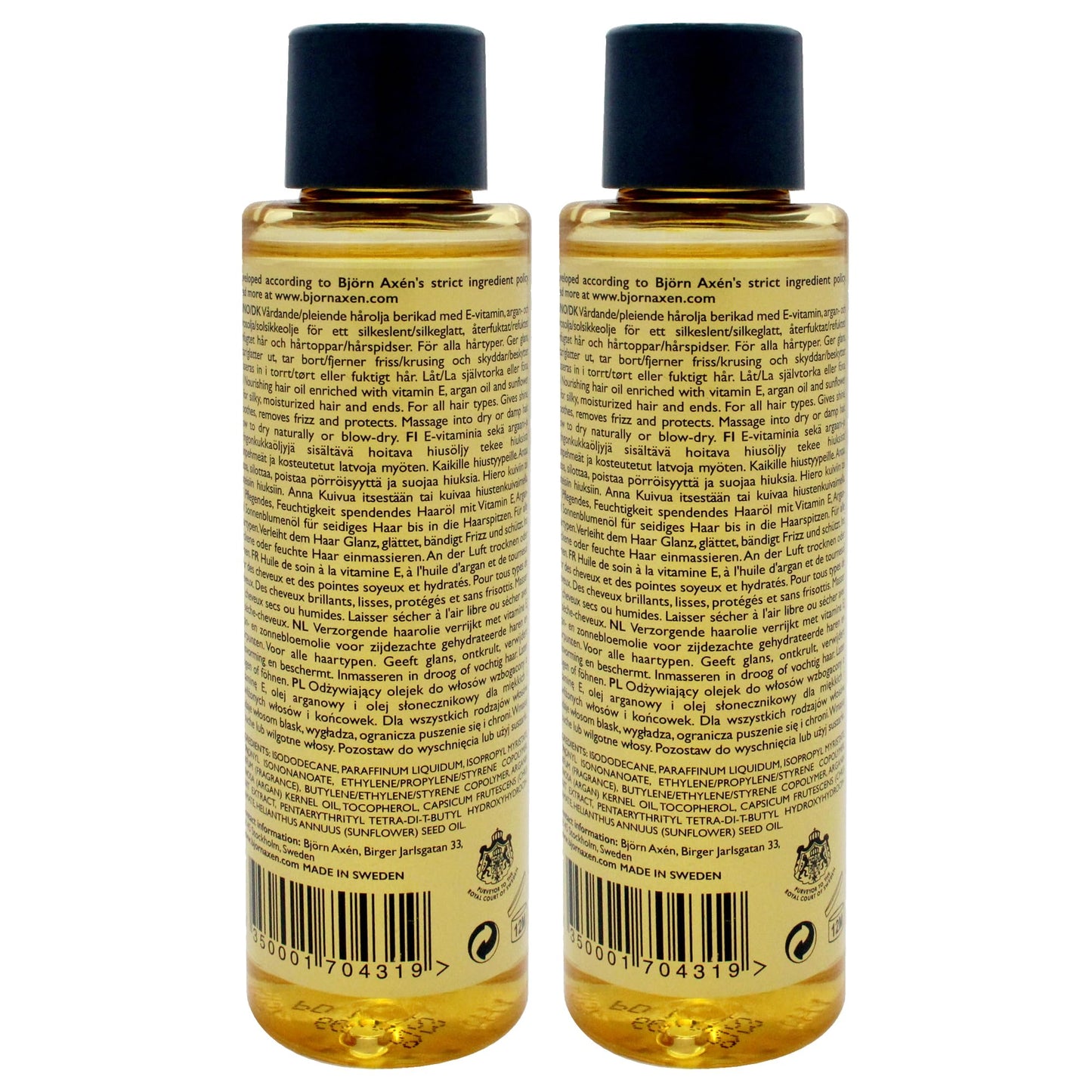 Hair Oil Smooth and Shine - Argan Oil by Bjorn Axen for Unisex - 2.53 oz Oil - Pack of 2