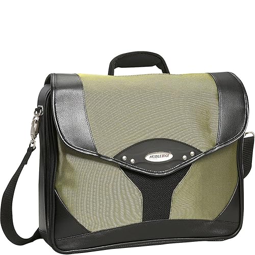 Mobile Edge Select 15.6 inch Nylon Laptop Briefcase Bag for Men and Women, Business, Work, Travel, Compatible with MacBook 17 inch, Yellow/Black