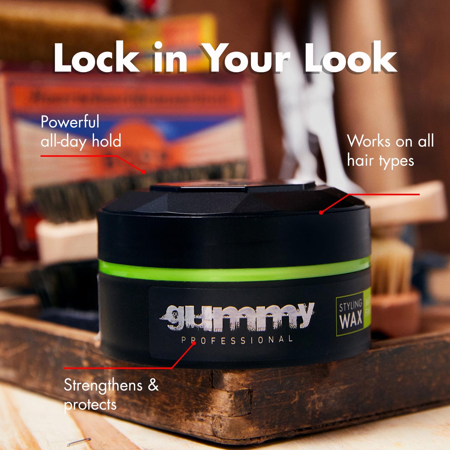 Gummy Professional Hair Wax for Men & Women - Strong Hold Matte Finish Styling - Flexible Hair Product for Long-Lasting Hold, Grooming,