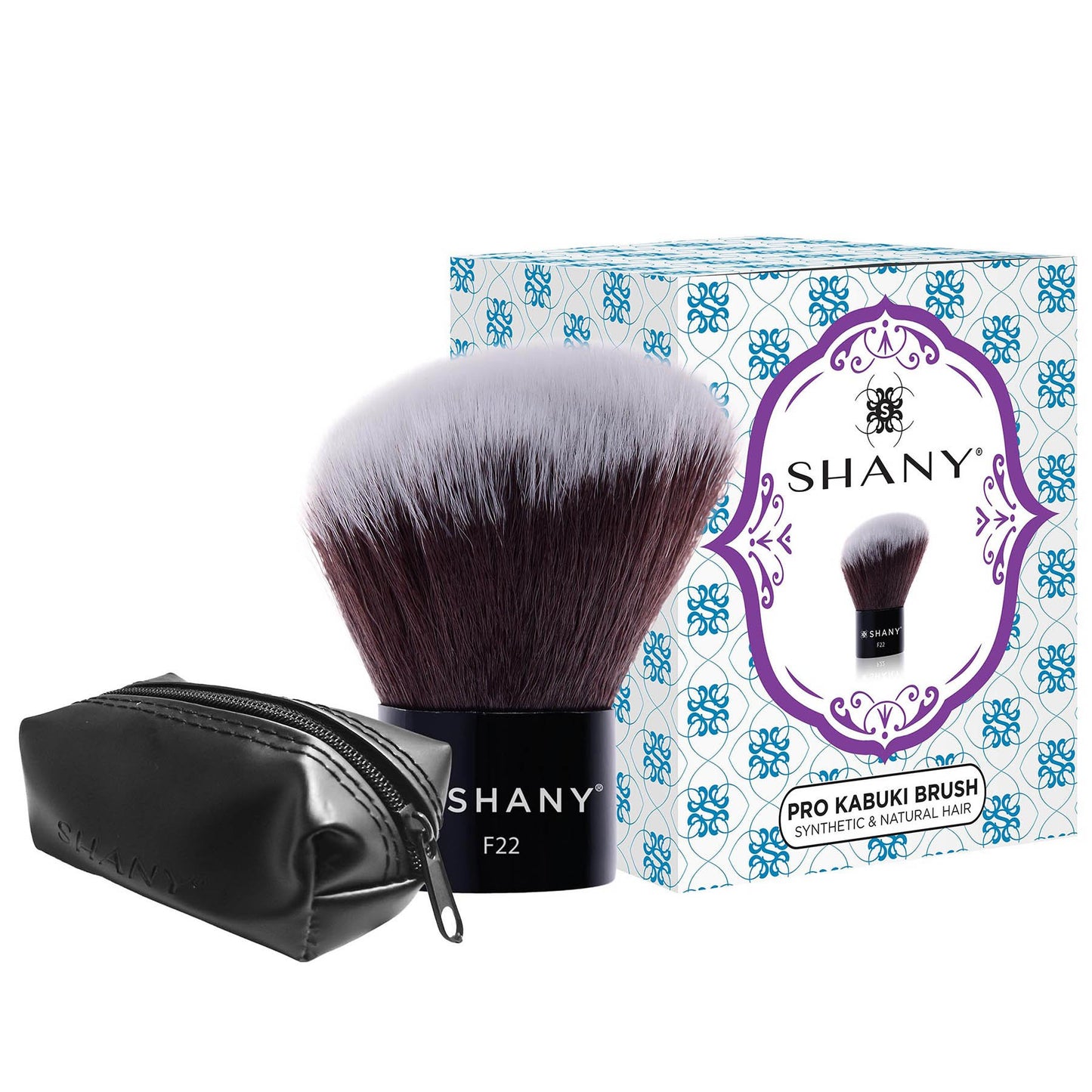 SHANY Angled Kabuki-Blush & Bronzer- Vegan-friendly, Synthetic Bristles
