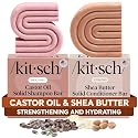 Kitsch Castor Oil Shampoo & Shea Butter Conditioner Bar - Shampoo and Conditioner Set - Hydrating & Moisturizing Bar Soap - Free of Paraben, Silicone
