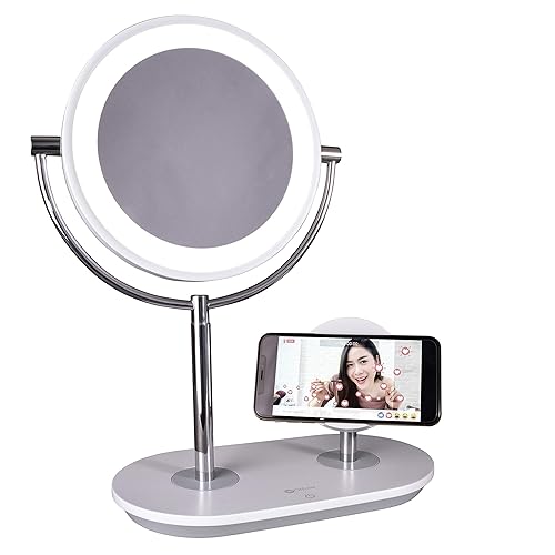 Ottlite Wireless Charging LED Makeup Mirror - Illuminated Magnifying Light with USB Port