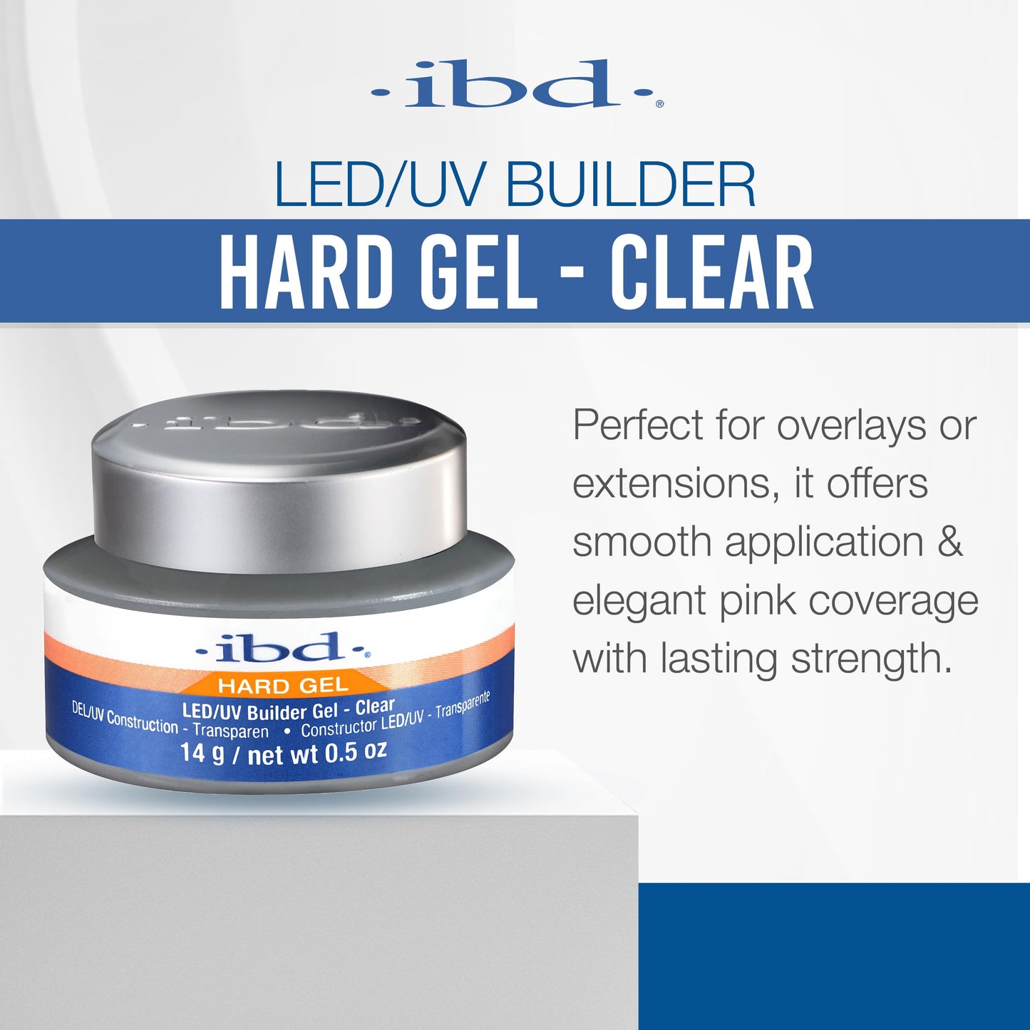 IBD LED/UV Gels Builder Gel Clear, 0.5 oz