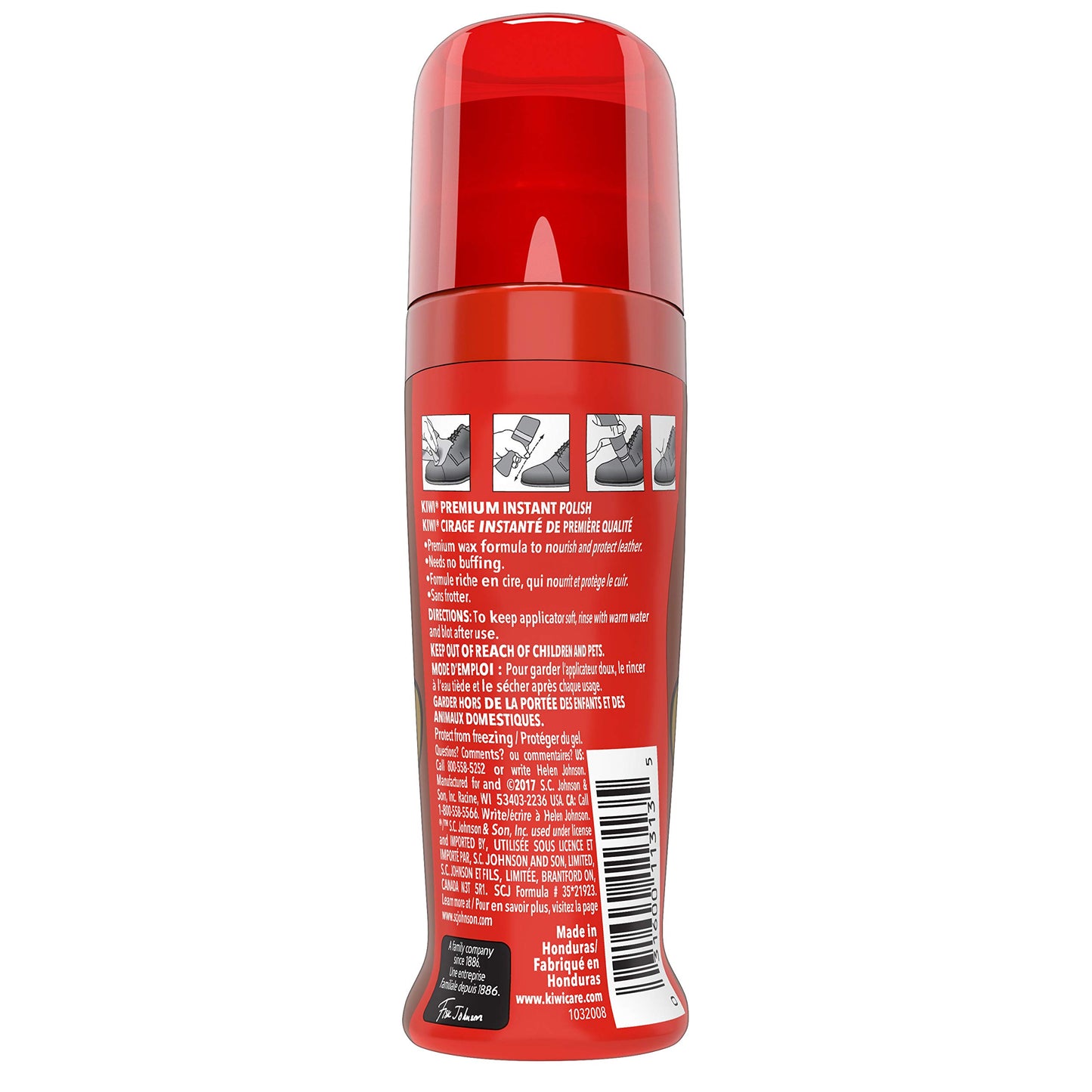 KIWI Instant Shine & Protect, Brown Liquid Shoe Polish, 2.5 oz (1 Bottle with Sponge Applicator)