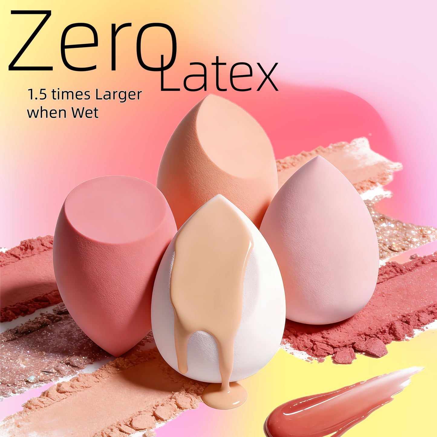 Makeup Sponge Set BS-MALL with Storage Case 7 Pcs for Liquid, Cream, and Powder,SAVE Foundation with 1 Mini Makeup Sponge For Travel Daily Use Beauty and Personal Care BS-MALL