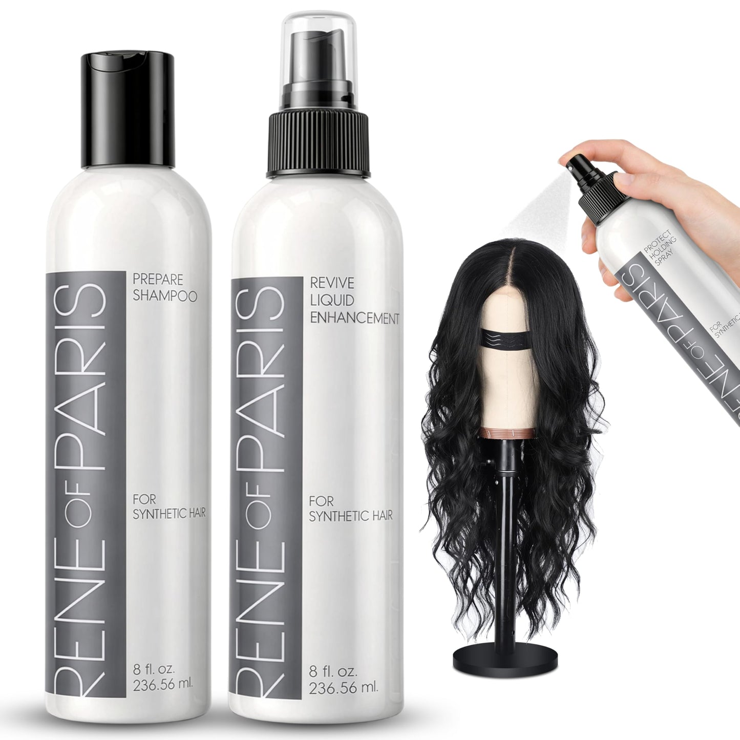 Rene of Paris Hair Care Kit Gently cleanses & Replenishes - 8 Fl Oz Bottles