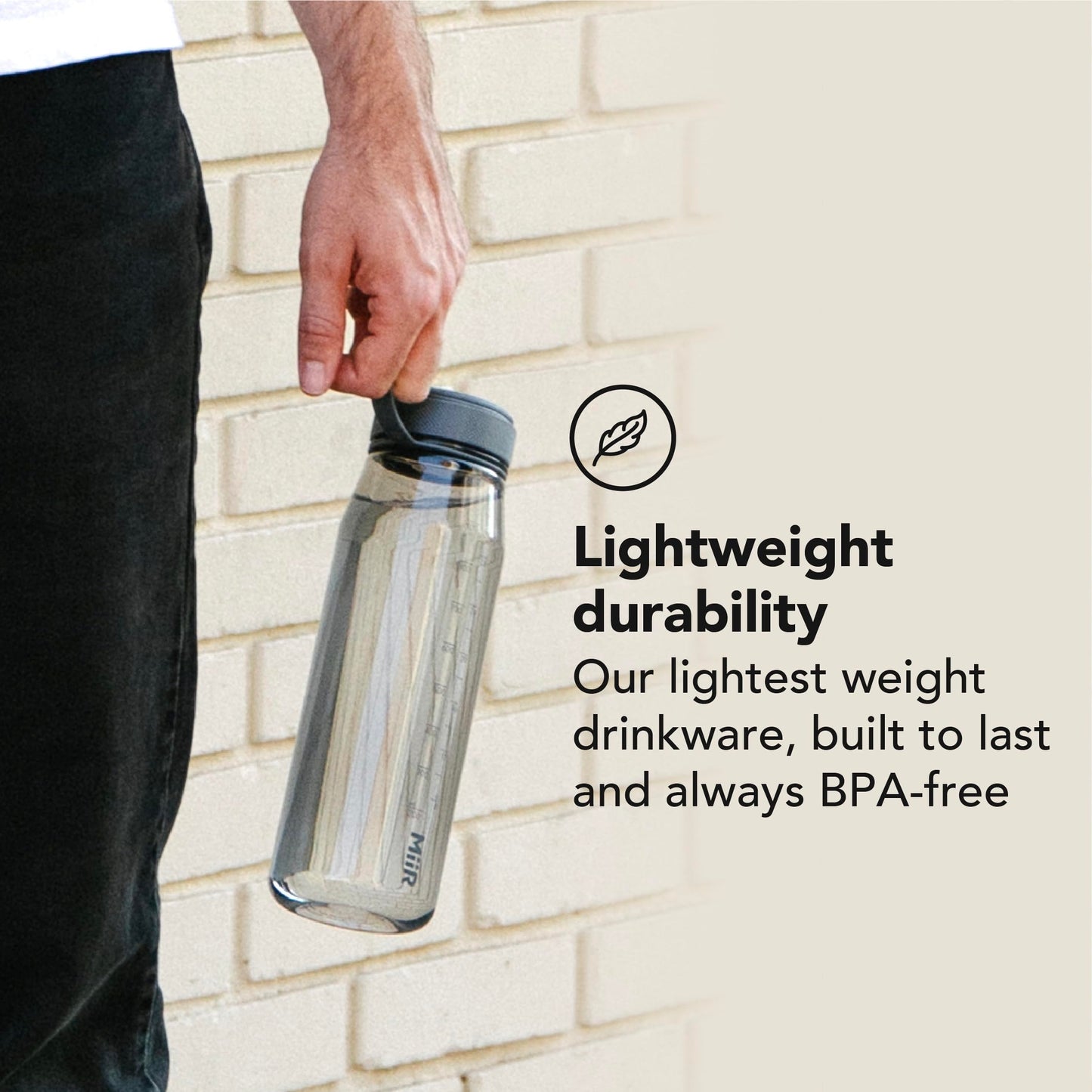 MiiR Everywhere Bottle 33oz - Lightweight and Durable Recycled Plastic Water Bottle, Dishwasher Safe Water Bottle with Silicone Splash Guard…