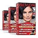 Revlon ColorSilk with Bond Repair Complex, Permanent Hair Color, 100% Gray Coverage, Ammonia Free Dye, Vegan Keratin, 21 Intense Indigo, 3 pack