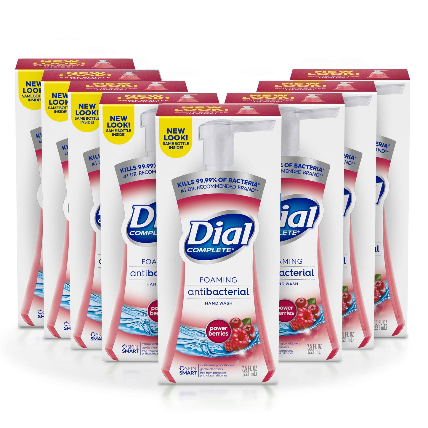 Dial Antibacterial Foaming Hand Wash, Power Berries, 7.5 Oz Pump Bottle, 8/carton
