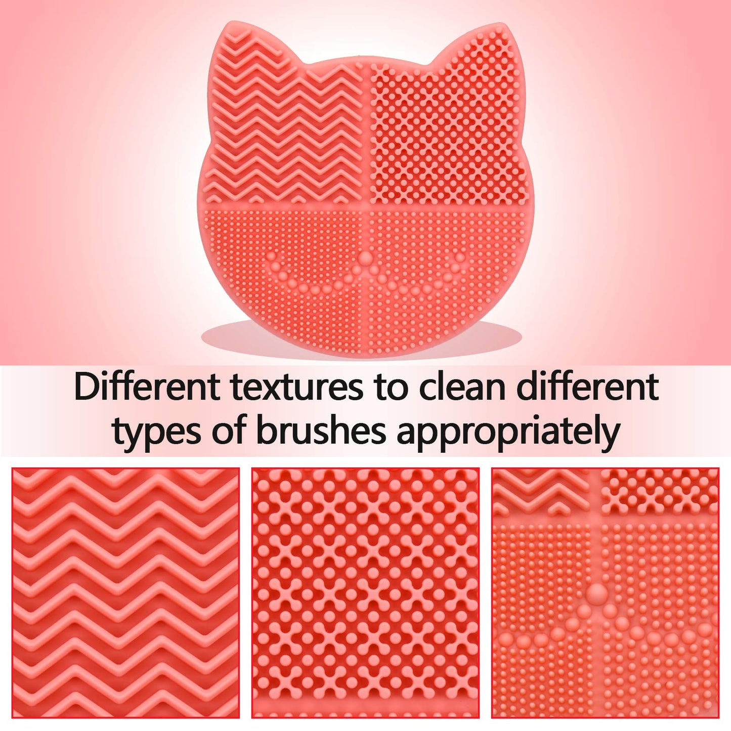 Makeup Brush Cleaning Mat with Drying Holder for Sink-Silicone Washing Cosmetic Brush Cleaner Pad (Orange)