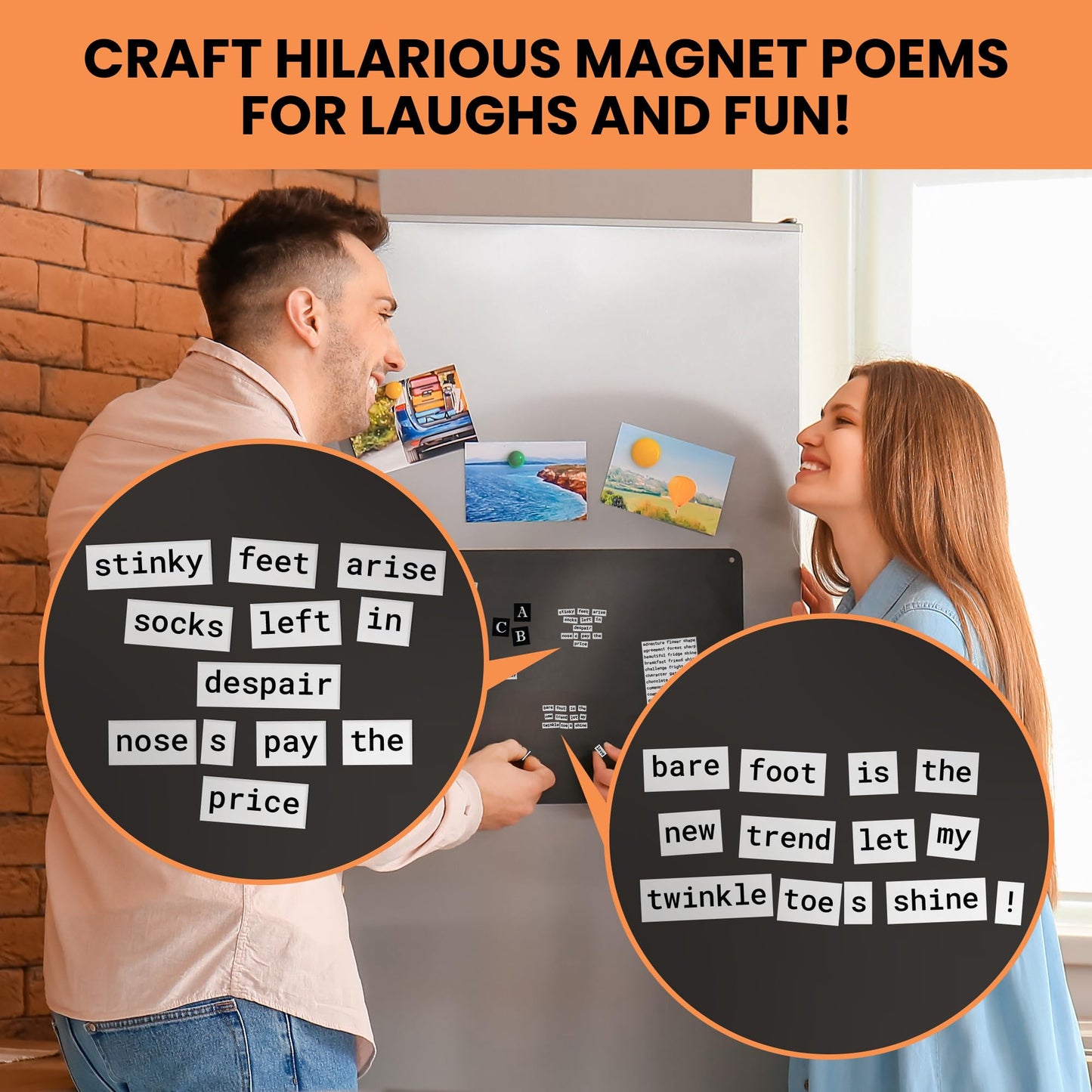 Essential Word Magnet Kit – 797 Magnetic Words for Fun Fridge Poetry, Creative Word Play, Self-Expression & Compatible with Other Kits