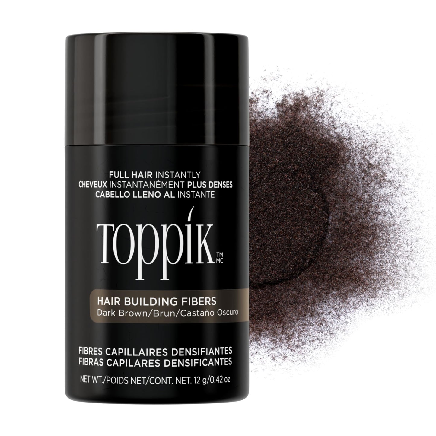 Toppik Hair Building Fibers, Dark Brown, 12g Fill In Fine or Thinning Hair, Instantly Thicker, Fuller Looking, 9 Shades for Men & Women, Keratin Beauty and Personal Care TOPPIK Default Title