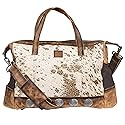 STS Ranchwear Serengeti Amelia Durable Secure Versatile Leather Multi-Bag with Baby, Cream Cowhide/Leopard Print/Brown