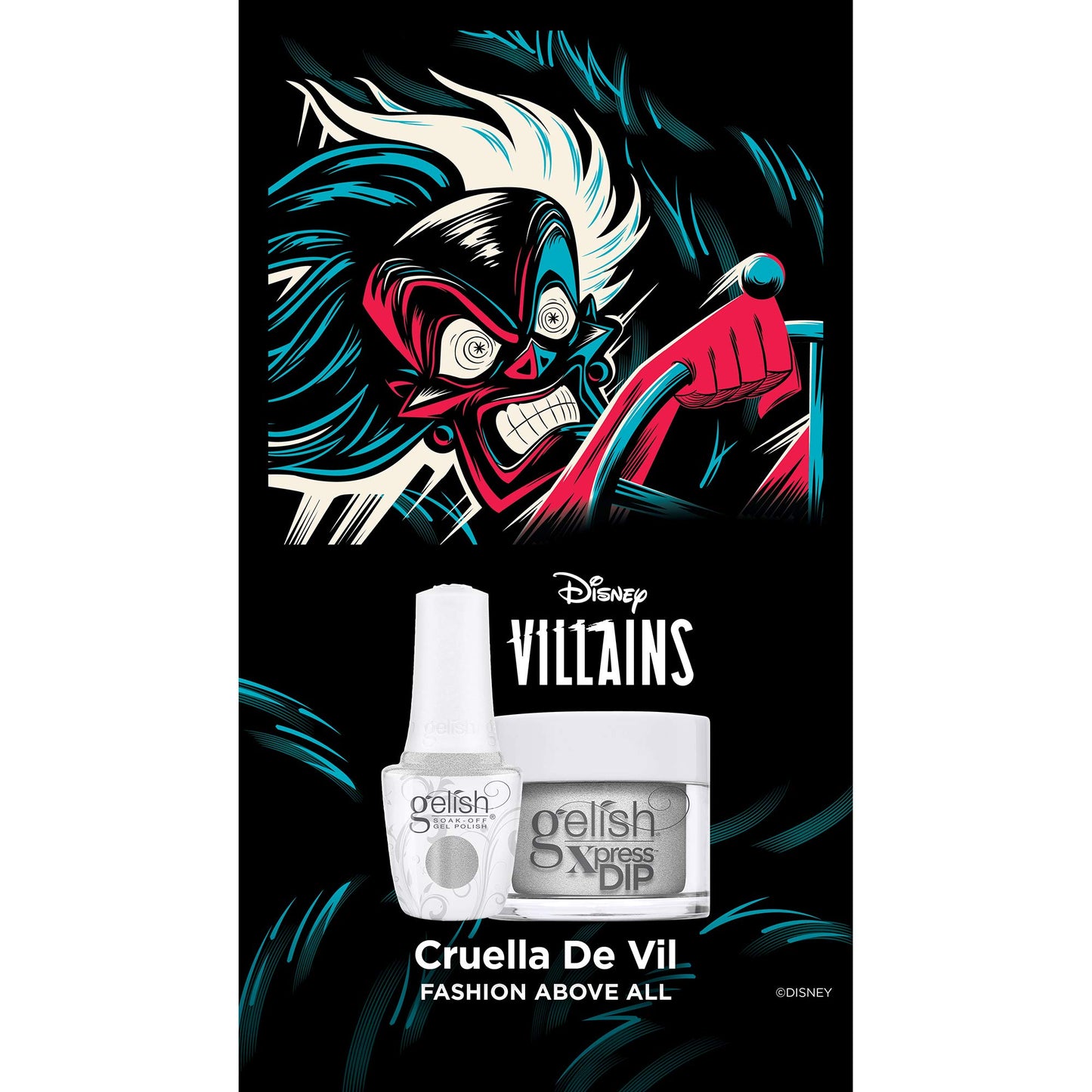 Gelish Xpress Dip "Fashion Above All" Disney Villains Collection, 1.5 oz. - Silver Metallic Beauty & Personal Care Gelish