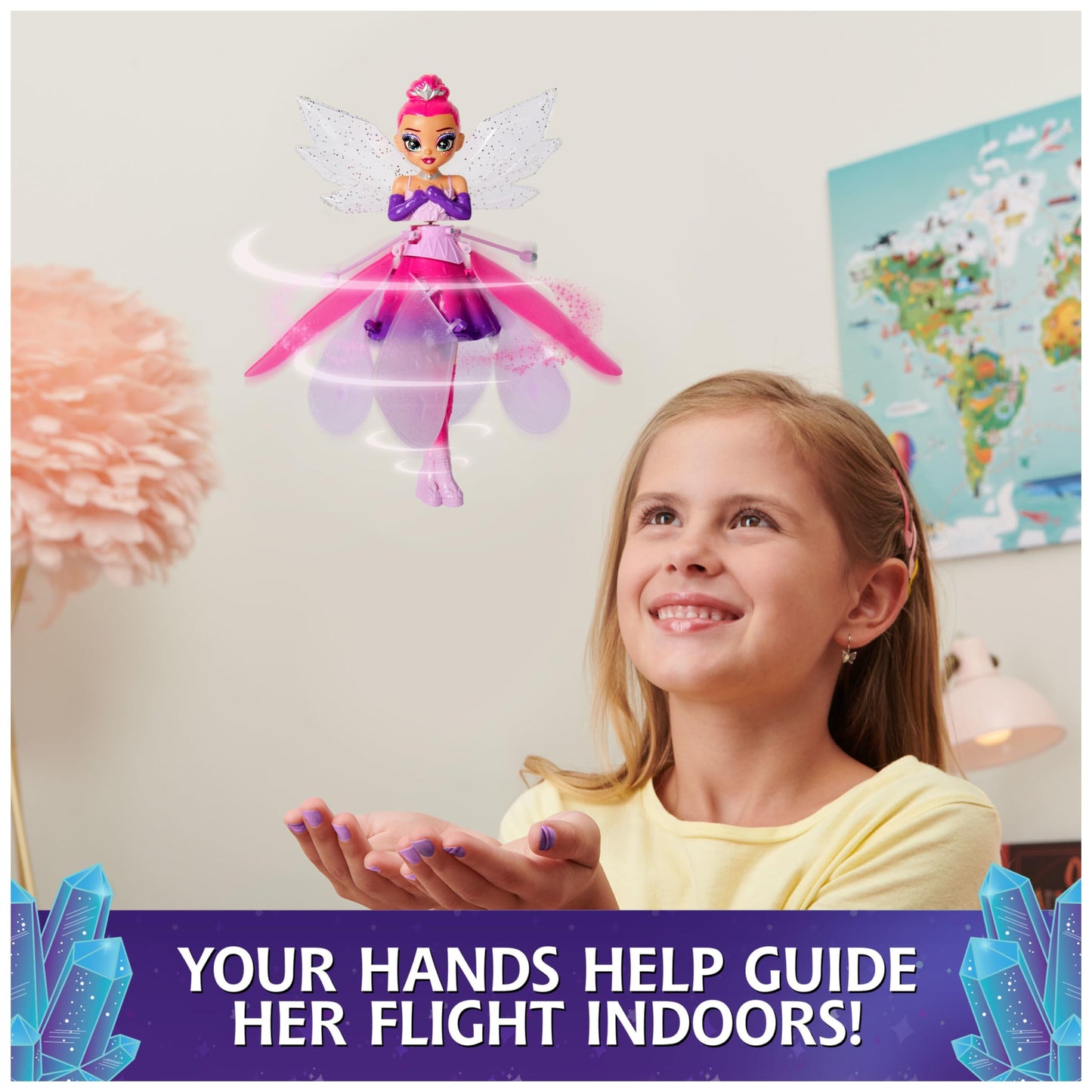 Crystal Flyers, Magical Flying Doll with Crystal Wings, Interactive Kids Toys for Ages 5 and up