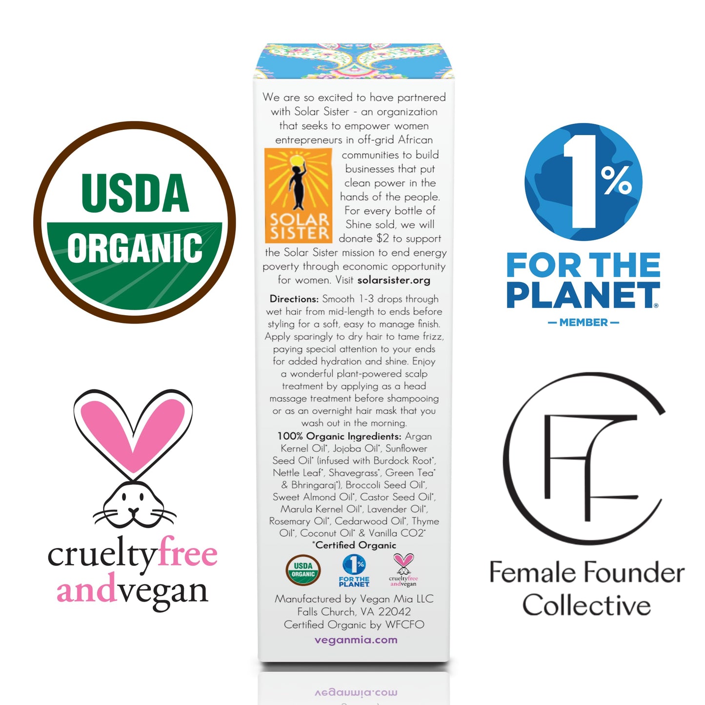 Vegan Mia USDA Organic Rosemary Oil for Hair Growth with Castor Oil & More - Scalp Oil Treatment & Intense Nourishment to Get Healthier, Thicker