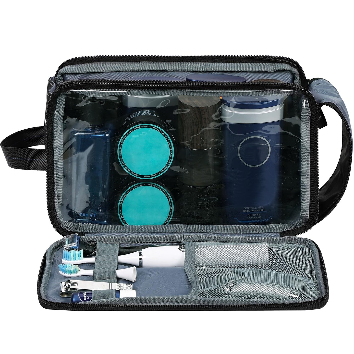 ZEEMO Travel Toiletry Bag for Men, Medium Water-Resistant Double-Sided Full-Open Dopp Kit, Versatile Organizer for Shower and Hygiene Accessories Beauty and Personal Care ZEEMO