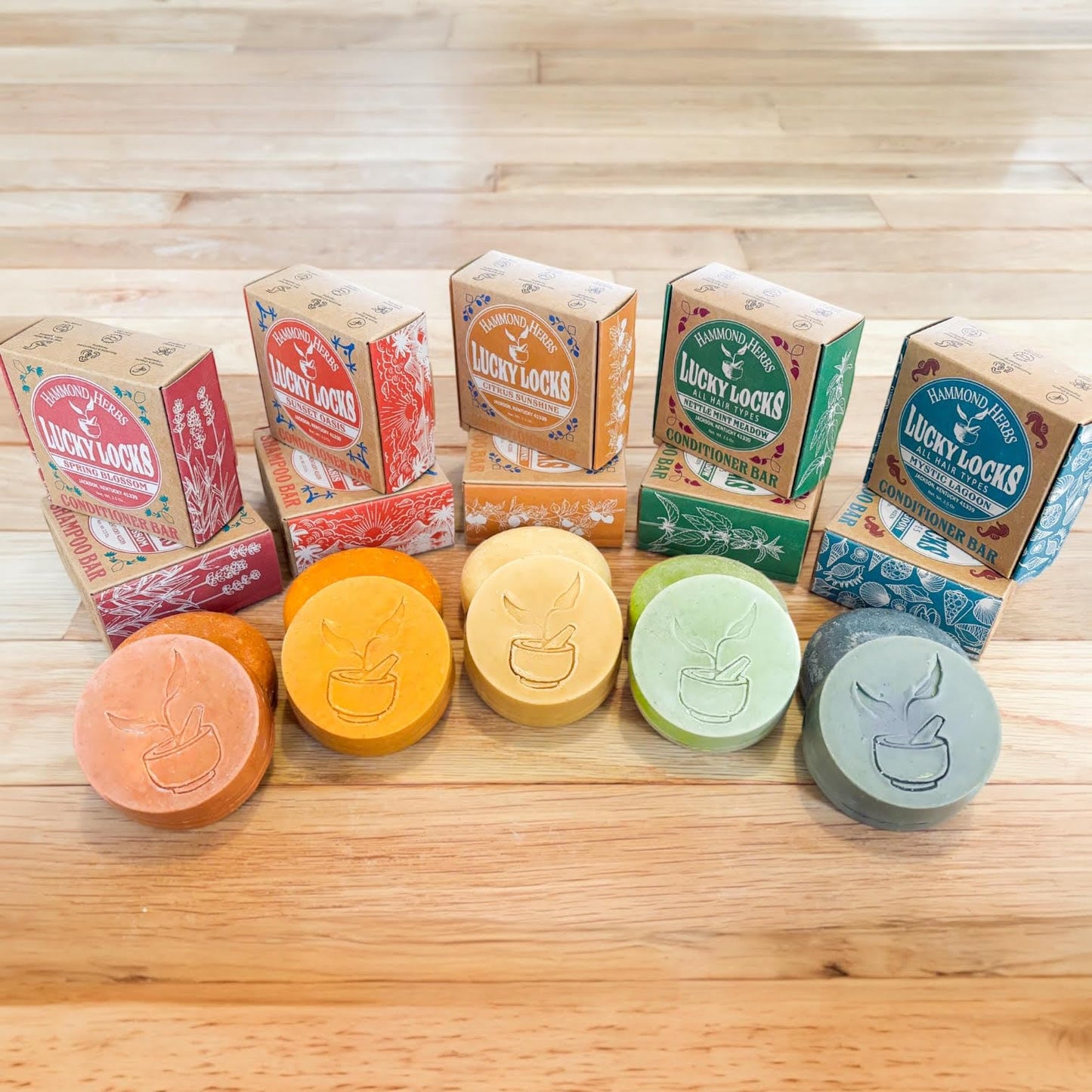 Lucky Locks | Pick Your Scent | Natural Shampoo & Conditioner Bar Set | Zero Waste Hair Care | Sulfate Free (Spring Blossom)