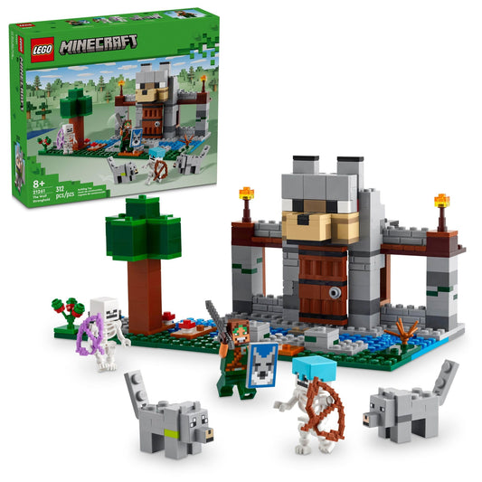 LEGO Minecraft The Wolf Stronghold Fortress 21261, Castle Playset with Minifigures, Action-Packed Building Toy Gift for Kids Ages 8+