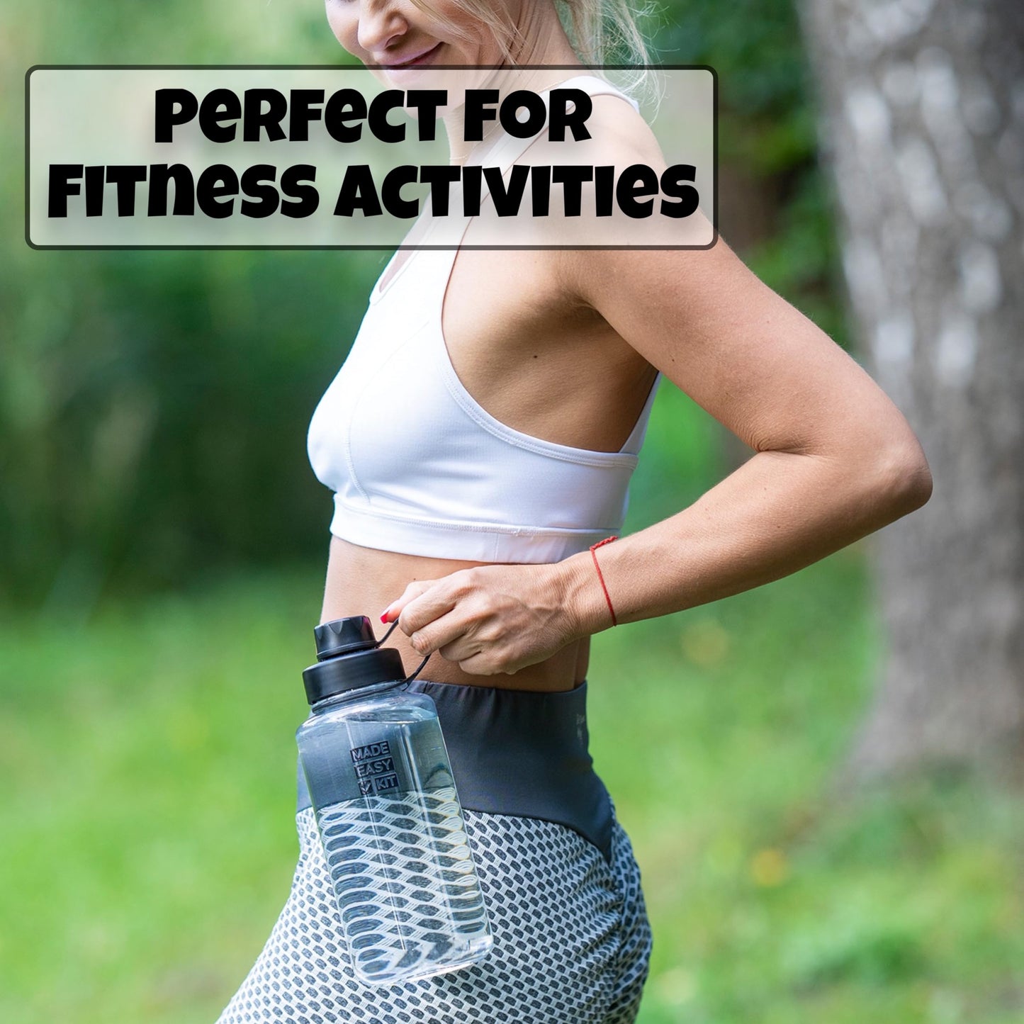 Made Easy Kit Tritan Plastic Water Bottle - Revolutionary Lid, Wide and Narrow Mouth Openings - BPA Free Water Bottle, Dishwasher Safe (Large (32oz)