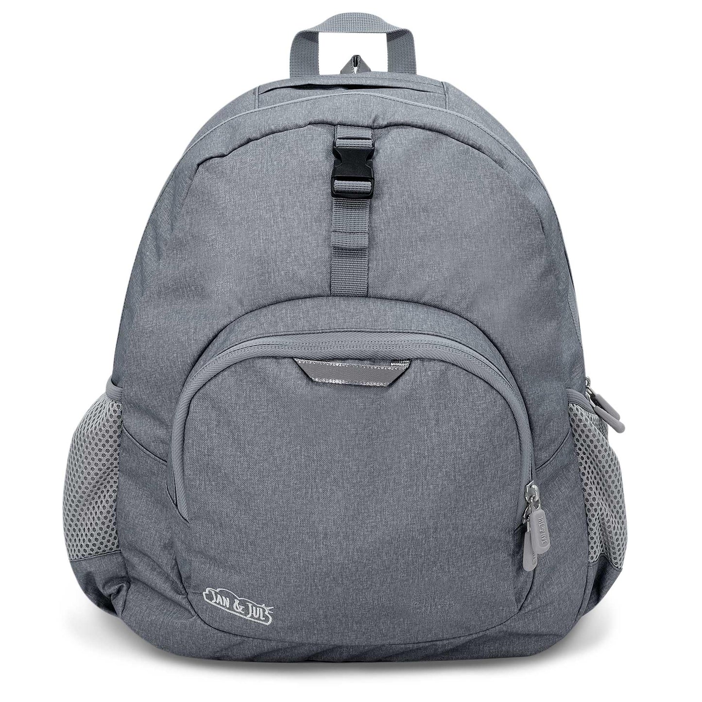 JAN & JUL Water Resistant Backpack for School, Lightweight Schoolbag for Kids (Heather Grey, One Size)