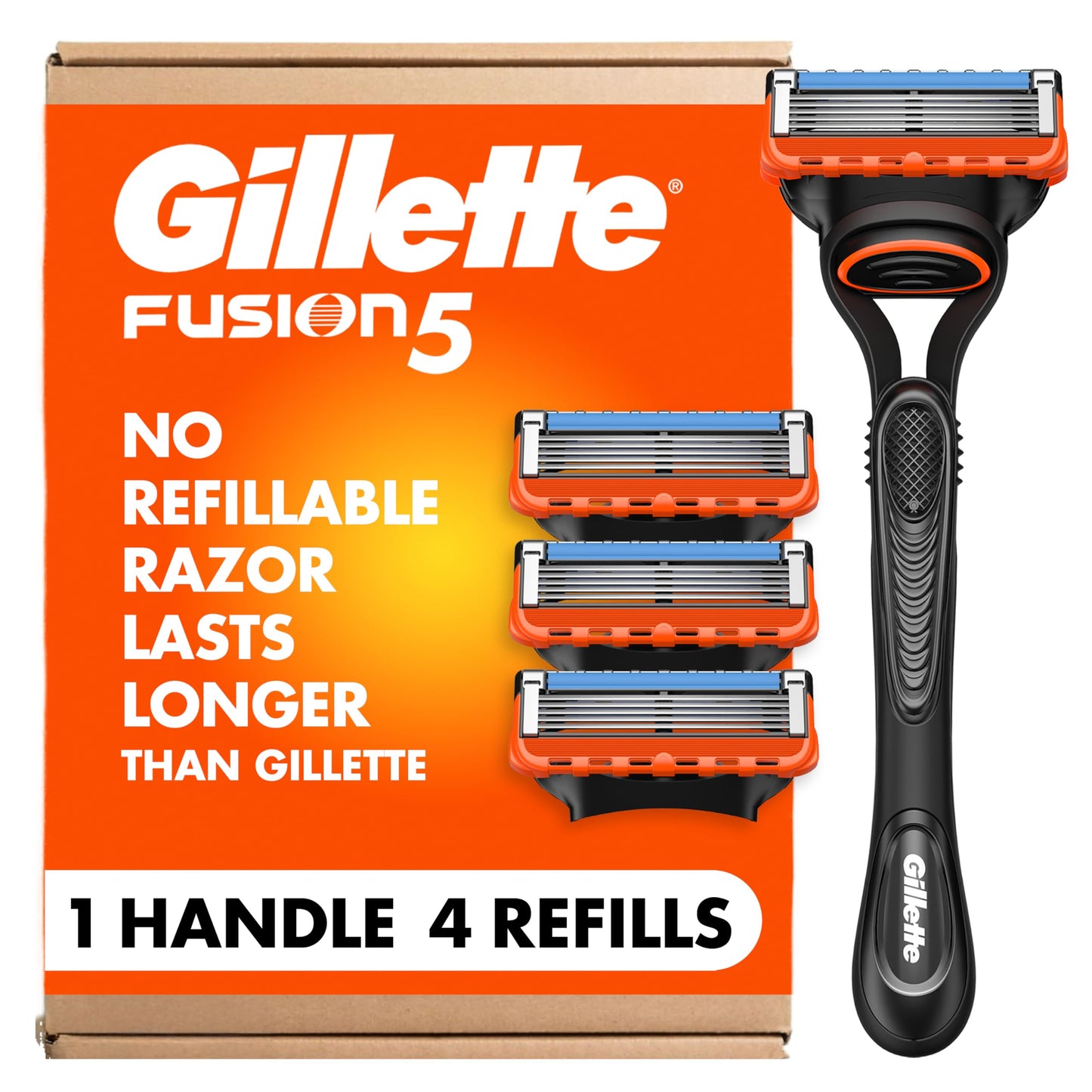 Gillette Fusion5 Razors for Men, 1 Razor, 4 Blade Refills, Lubrastrip for a More Comfortable Shave Beauty and Personal Care Gillette Default Title