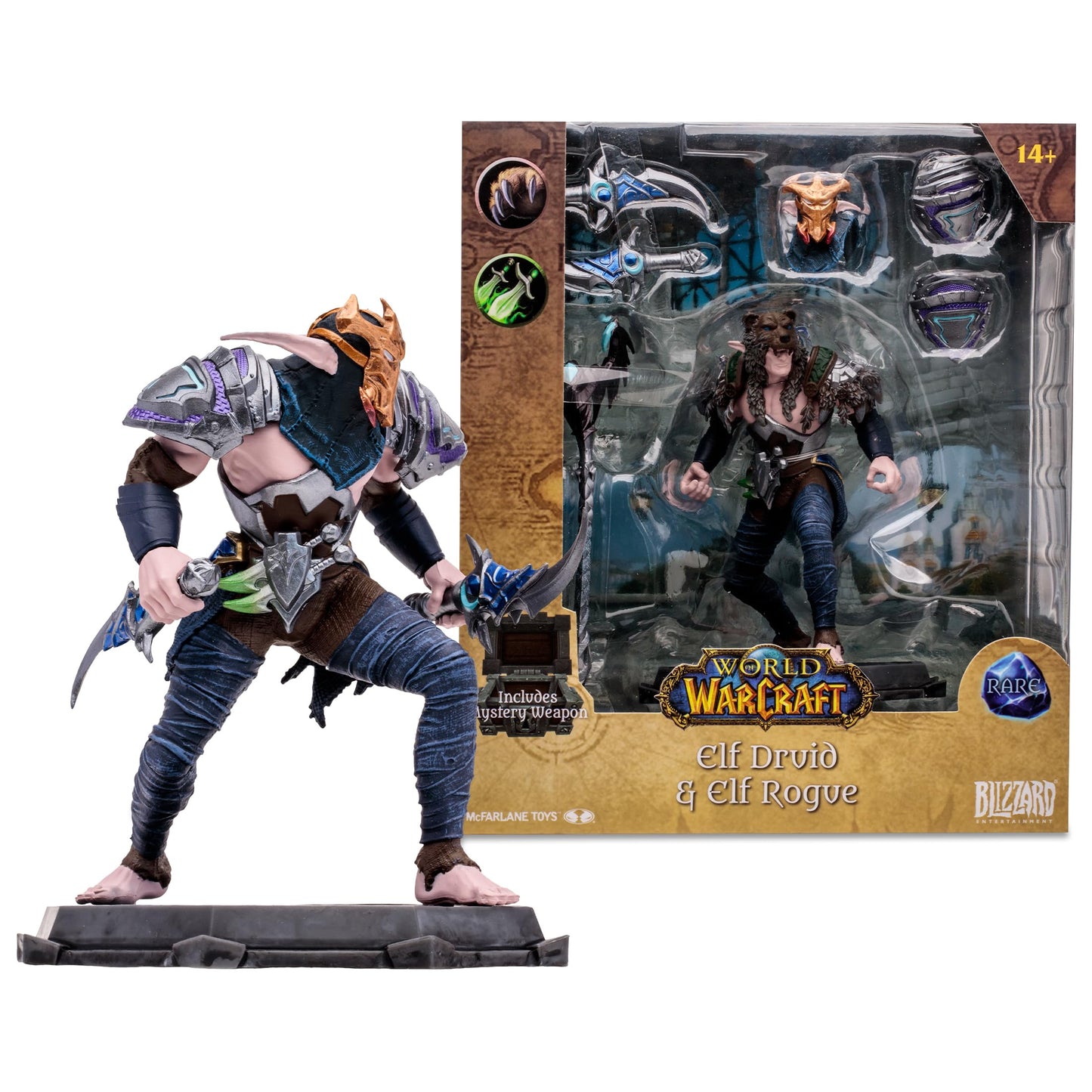 McFarlane Toys - World of Warcraft Elf: Druid/Rogue (Rare) 1:12 Scale Posed Figure