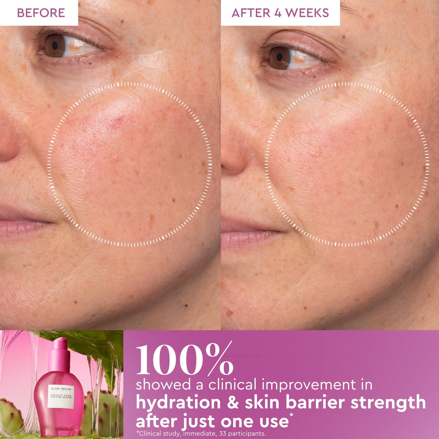 Glow Recipe Prickly Pear Peptide Mucin - Vegan "Snail" Mucin Face Serum to Hydrate & Repair Skin Barrier with Pore Refining Bio-Active Peptides & Deep