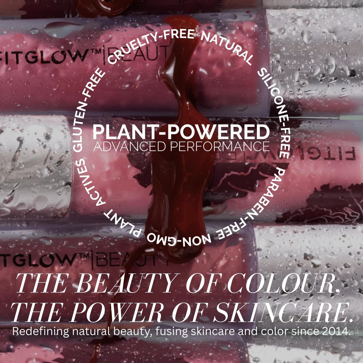 FITGLOW Beauty Lip Colour Serum | Hydrating Lip Gloss | Plumping Anti-Aging Lip Treatment | Natural Shine with Pomegranate Sterols & Collagen |