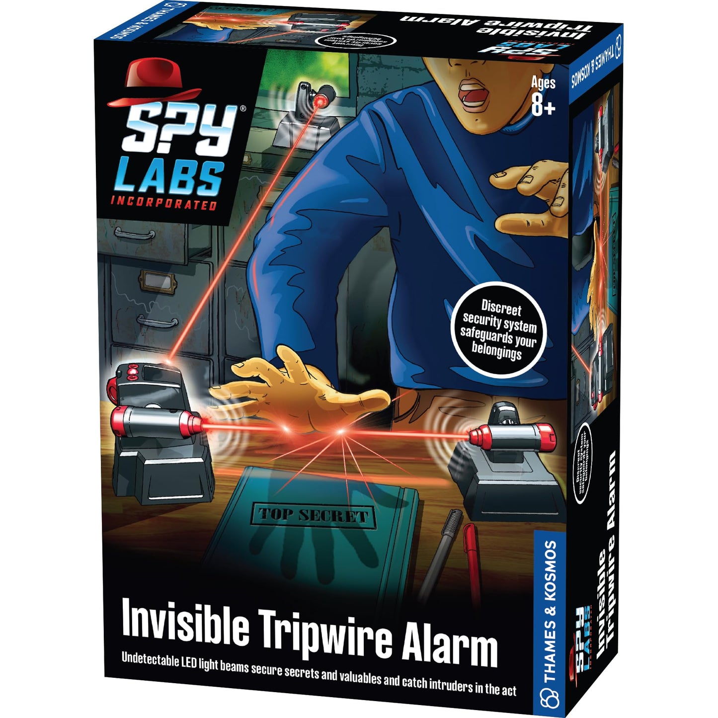 Thames & Kosmos Spy Labs Invisible Tripwire Alarm – Toy Security System with LED Light Beams for Kids Ages 8+, Detective Pretend Play Tool