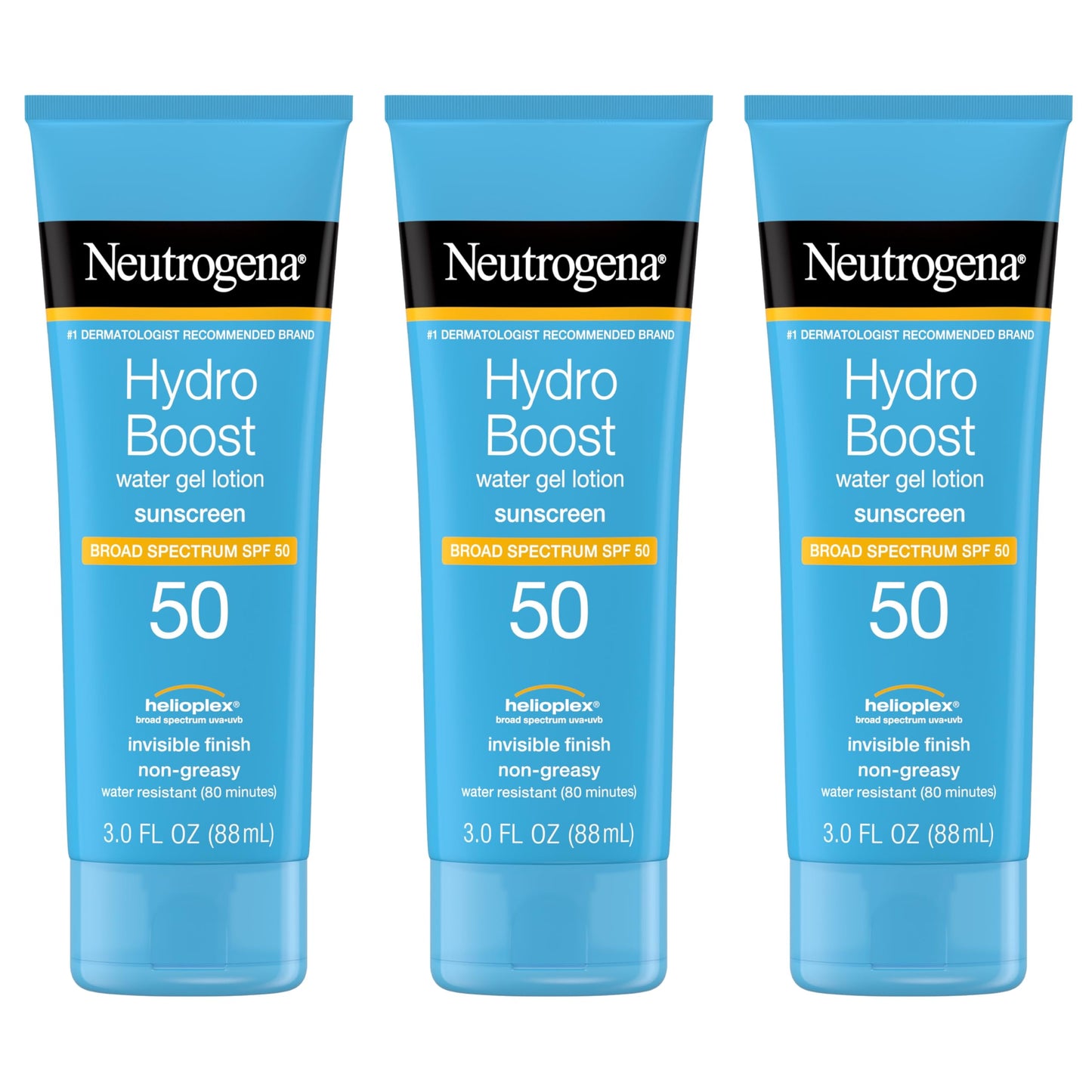 Neutrogena Hydro Boost Water Gel Moisturizing Sunscreen Lotion, Broad Spectrum Sunblock SPF 50, Water Resistant Travel Size Sunscreen For Sensitive