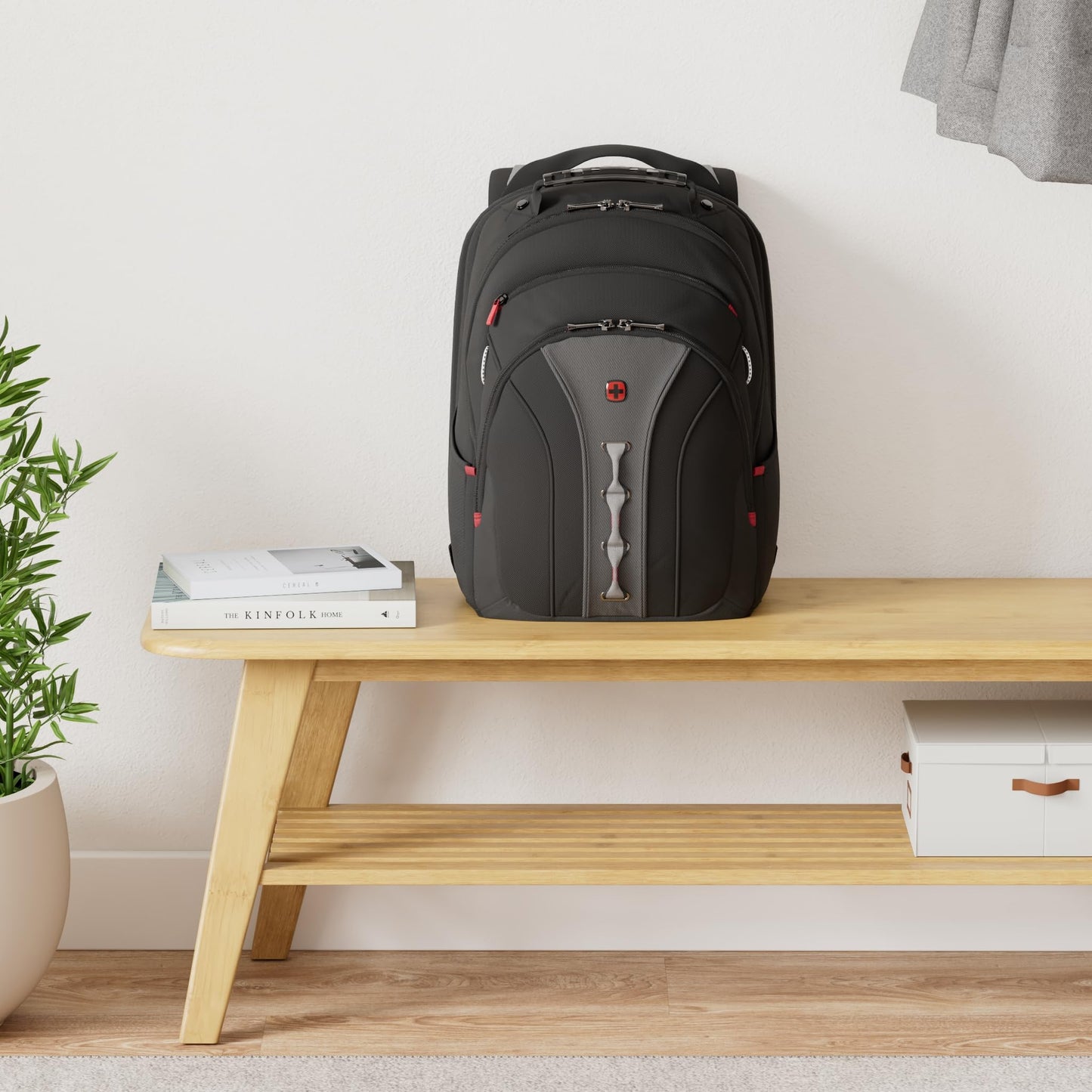 Wenger Legacy 16 inch Laptop Backpack, Men's and Women's Laptop Bag, Black/Gray, One Size