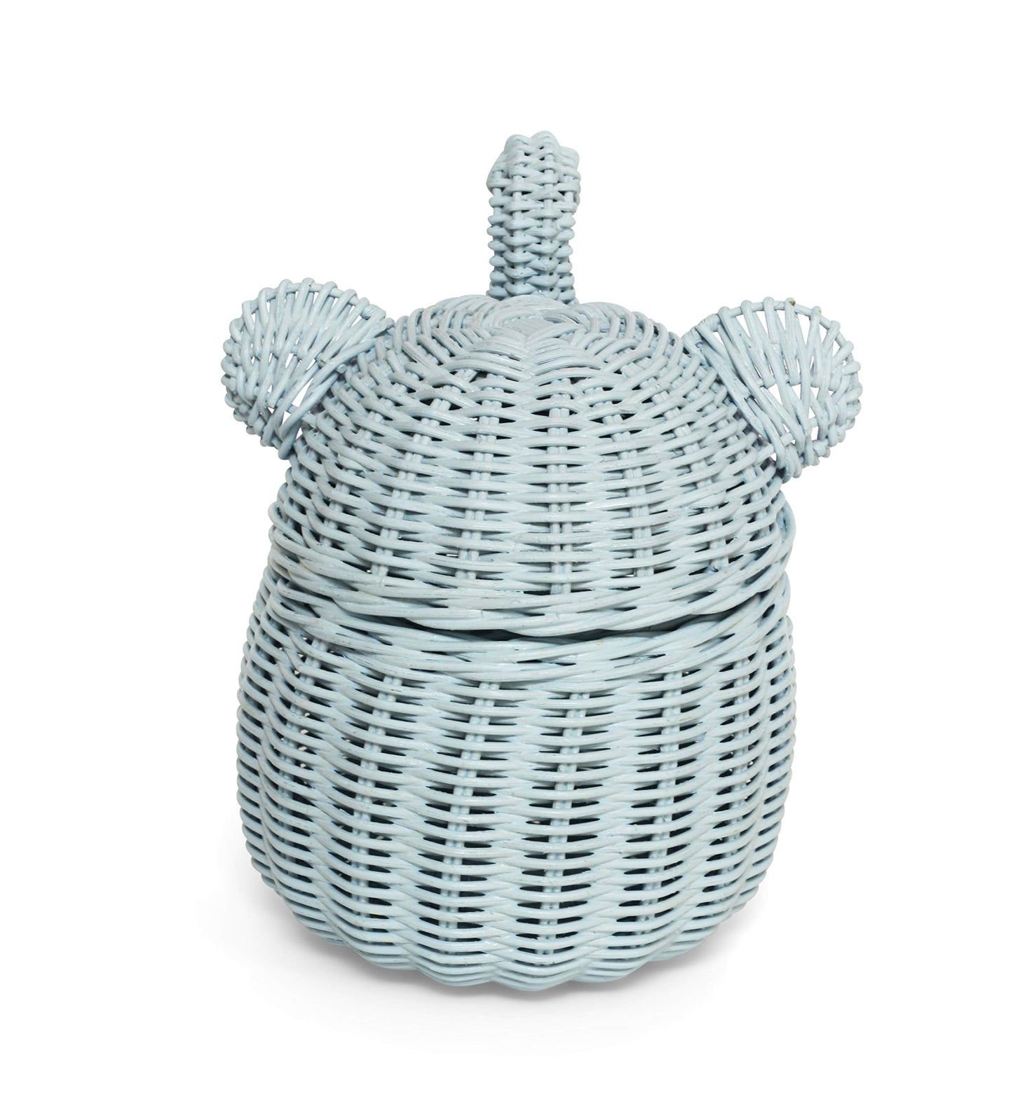 G6 COLLECTION Elephant Rattan Storage Basket With Lid Decorative Bin Home Decor Hand Woven Shelf Organizer Cute Handmade Handcrafted Nursery Gift…