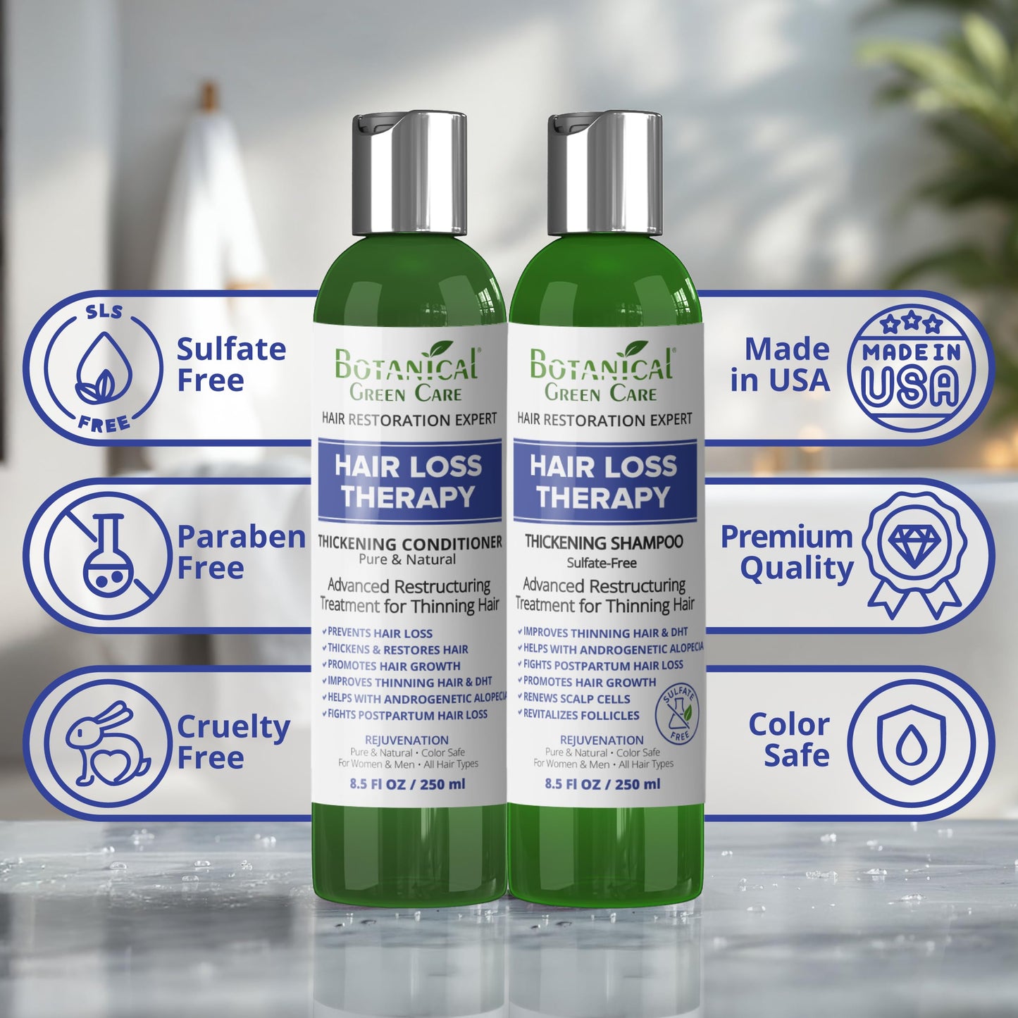 Hair Growth Shampoo + Conditioner Set - Thickening Duo, Sulfate?Free
