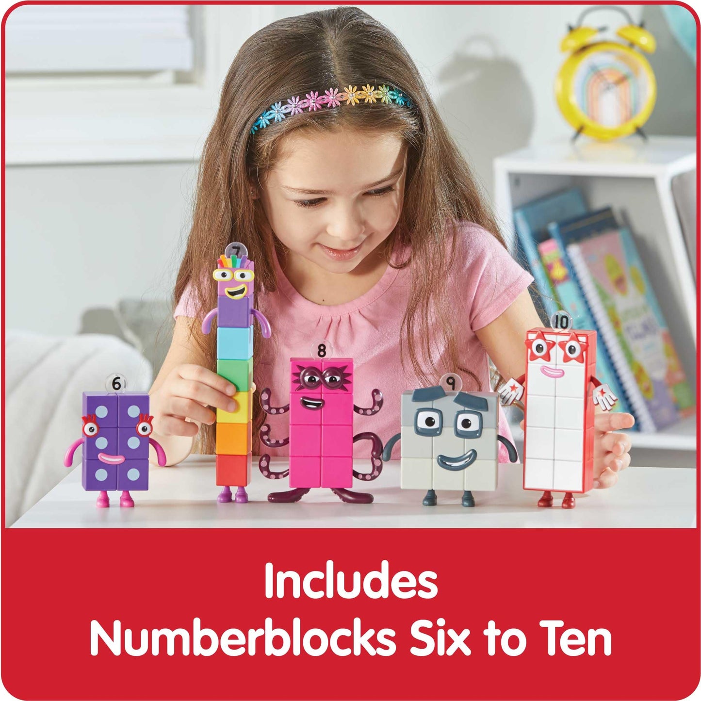 hand2mind Numberblocks Friends Six to Ten – Action Figure Set of Counting Blocks, Math Toys & Figurines for Toddlers, Kids Ages 3+, Birthday Gift