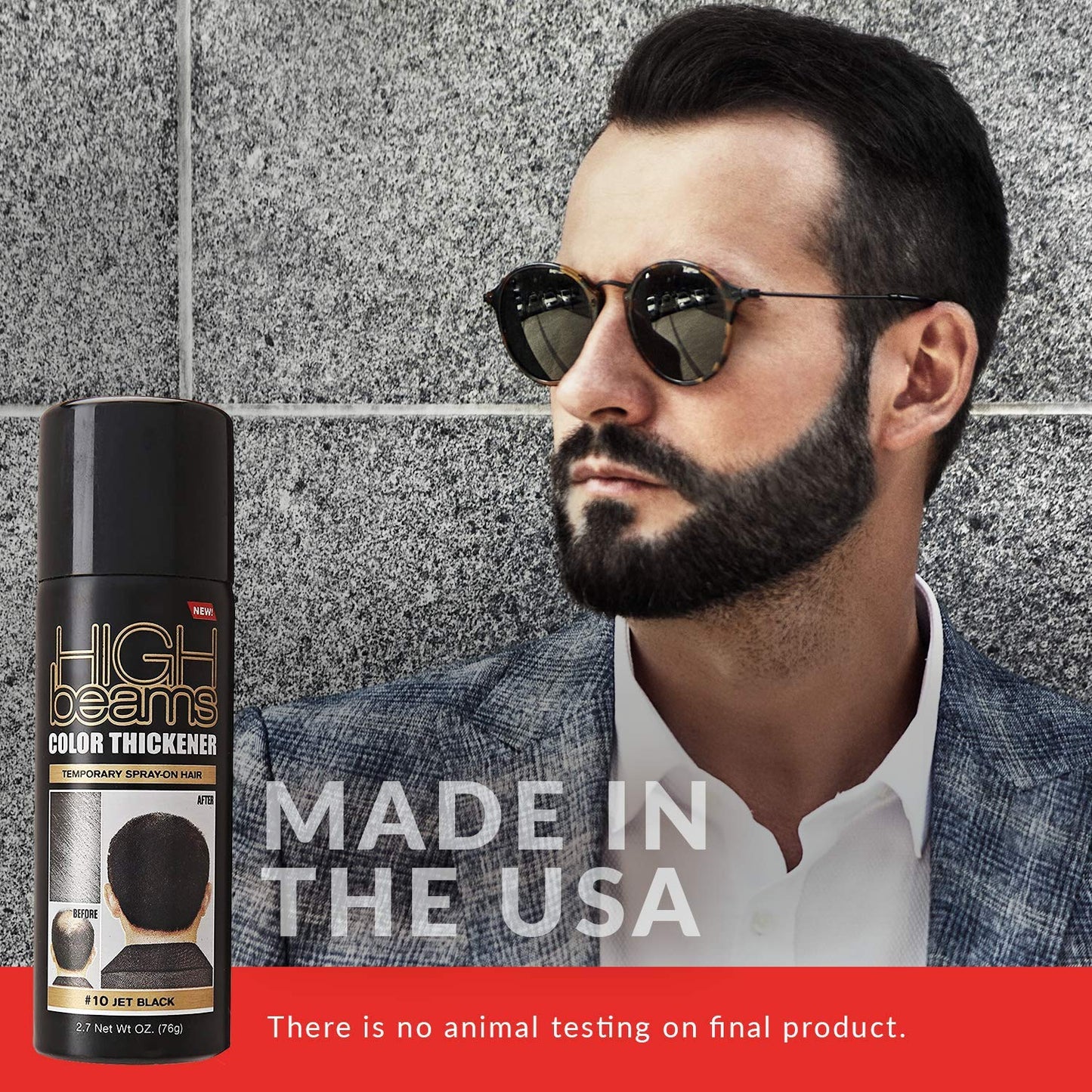 Salon Grafix High Beams Color Thickener Temporary Spray - Jet Black for Unisex - 2.7 oz Hair Color