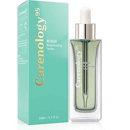 Carenology Blue Tansy Regenerating Organic Face Serum: Oil-Free, Antioxidant Natural Ingredients Witch Hazel, Neroli Oil, Beta glucan for Pure