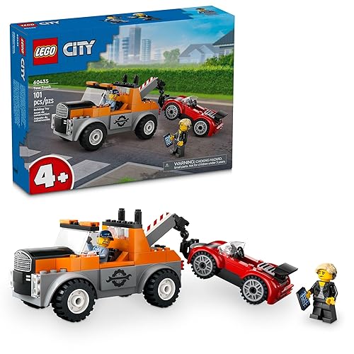LEGO City Tow Truck and Sports Car Repair Building Set, Kids Gift Idea with 2 Minifigures and Accessories Including a Cochlear Implant, Pretend Play…