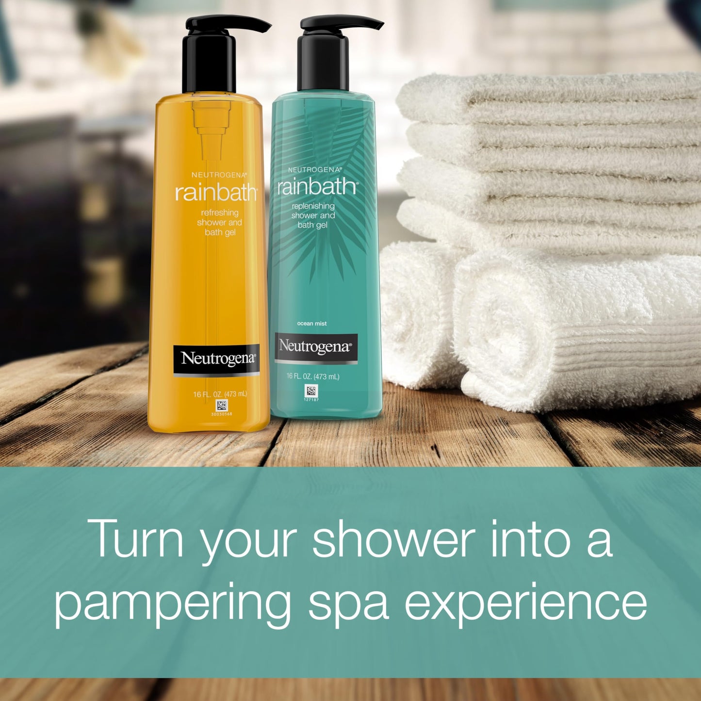 Neutrogena Rainbath Refreshing & Cleansing Shower & Bath Gel, Moisturizing Daily Body Wash & Shaving Gel for Soft Skin, Two Pack Including Ocean Mist