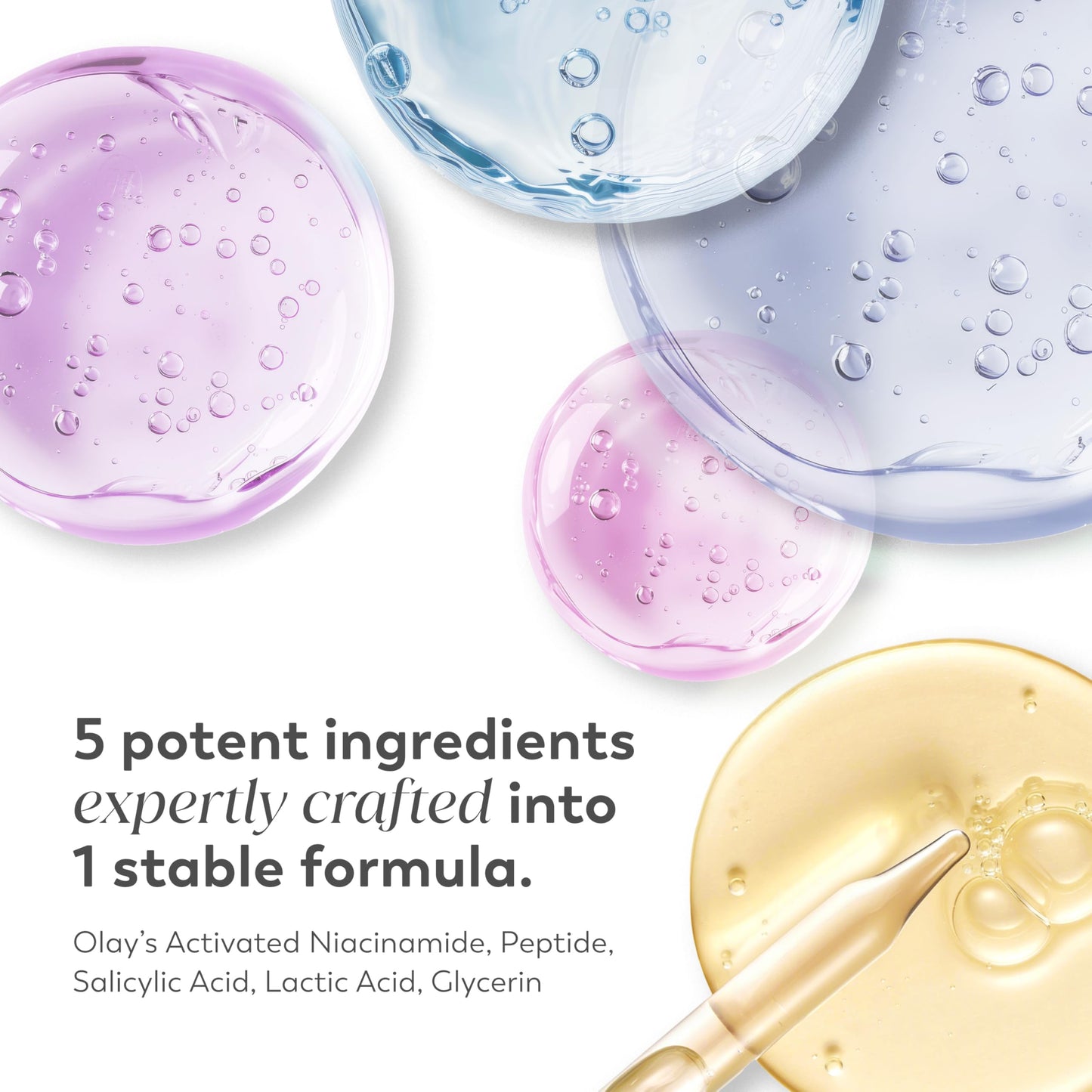 Olay Super Serum Night Repair, Fragrance-Free - Niacinamide, Peptide, Salicylic & Lactic Acid, Glycerin - 5-in-1 Skin Care Benefits - Hydrating, Evens