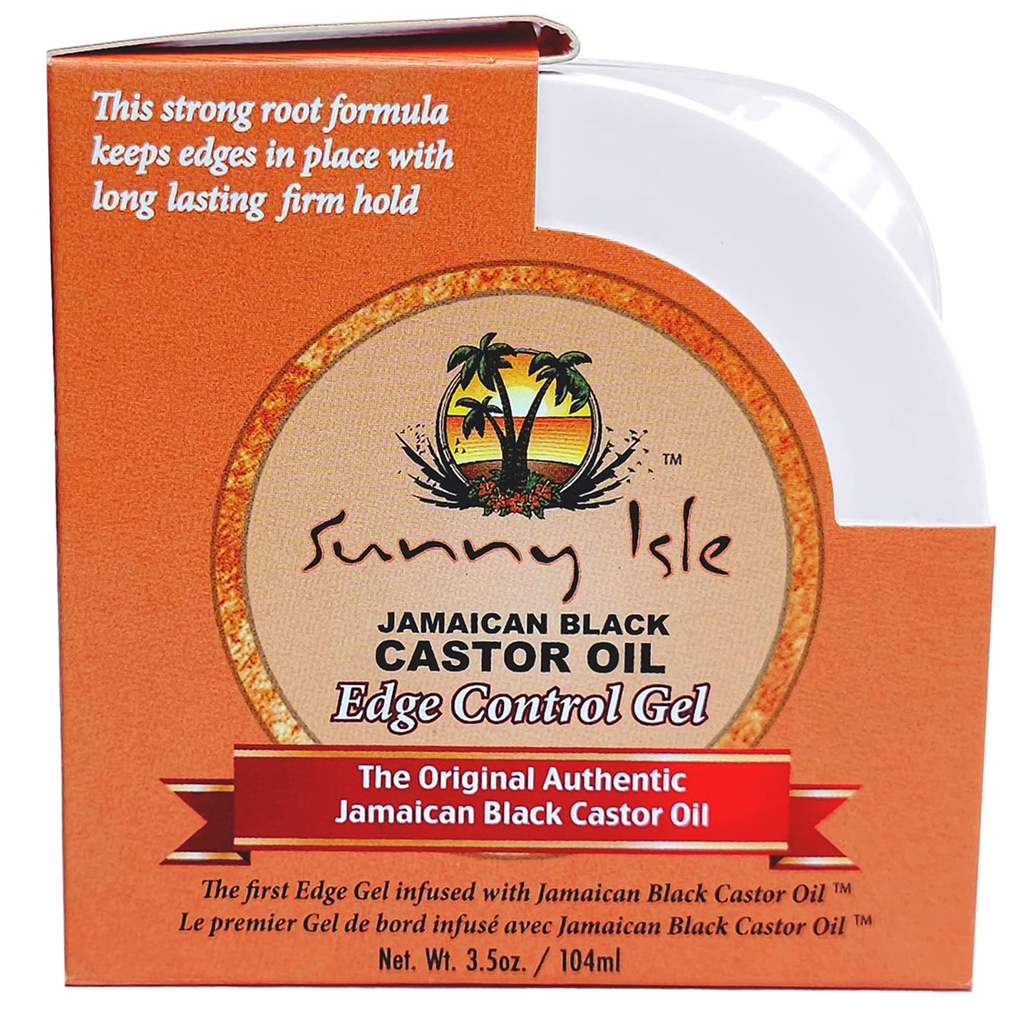 Sunny Isle Jamaican Castor Oil Edge Hair Gel 3.5 Ounce Jar (103ml) (3 Pack)