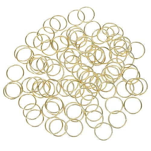 Hotop 100 Pack Hair Rings Gold Braid Rings Loop Clips 0.63 Inch Women's Fashion Hip-hop DIY Hair Accessories for Dreadlocks