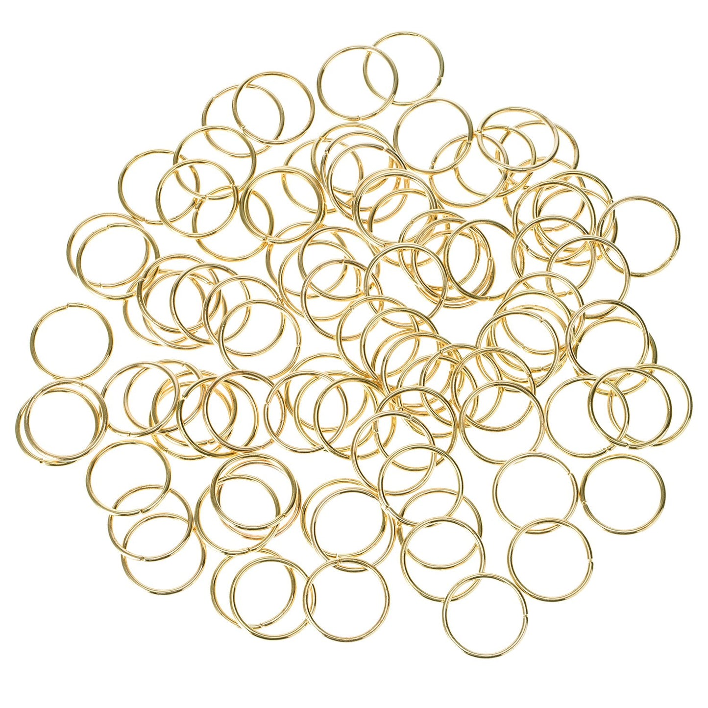 Hotop 100 Pack Hair Rings Gold Braid Rings Loop Clips 0.63 Inch Women's Fashion Hip-hop DIY Hair Accessories for Dreadlocks