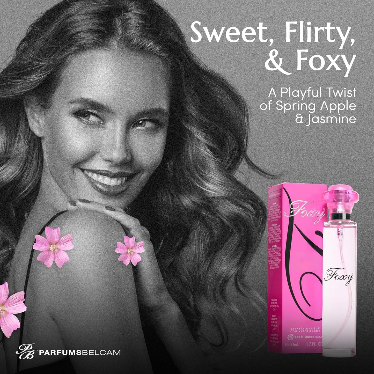 PB ParfumsBelcam Foxy Eau de Parfum Spray for Women - Glam Fruity Floral Women’s Perfume with Apple, Jasmine & Musk - Flirty Feminine Scent, Affordable Everyday Fragrance, 1.7 Fl Oz