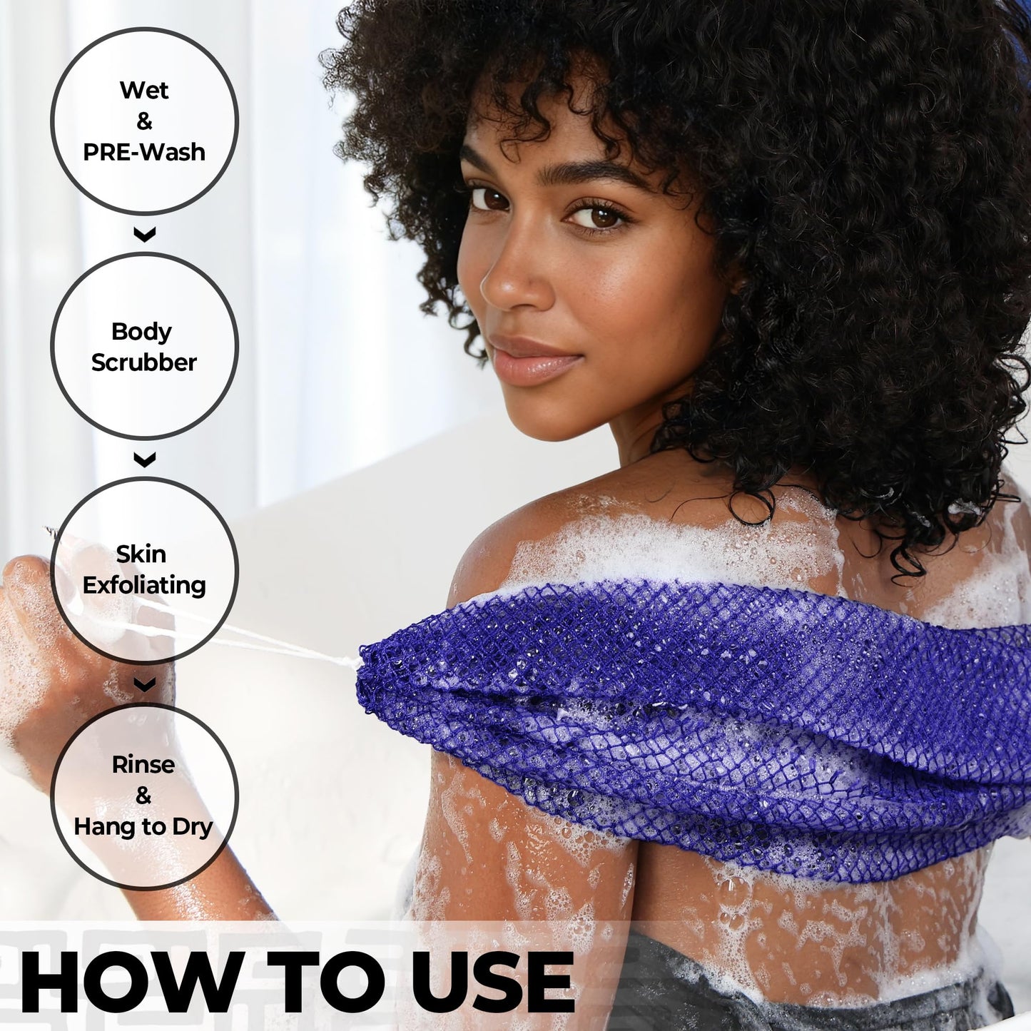 Loofah Sponge African Net Authentic - 2 Pieces Real African Exfoliating Sponge with Knots - African Net Wash Cloths for Body Scrubber Exfoliator Beauty and Personal Care RelaxScene