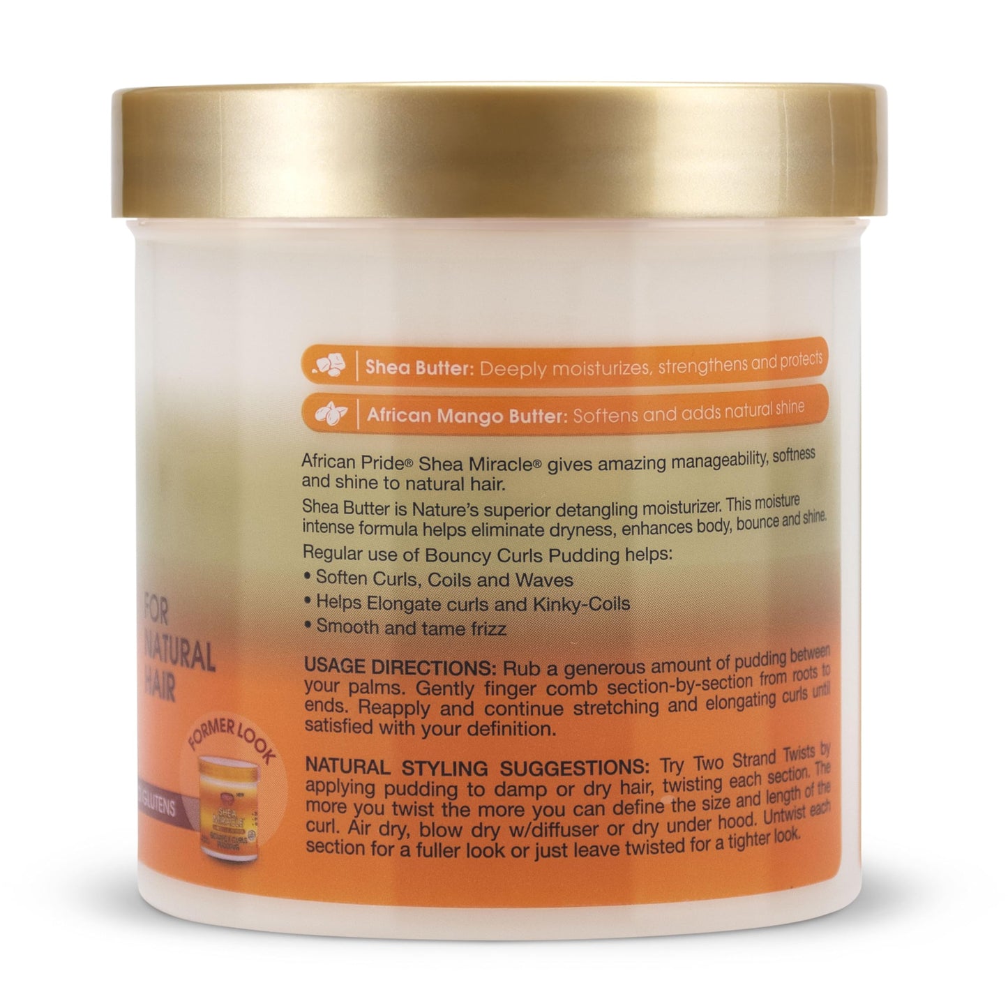 African Pride Shea Butter Miracle Moisture Intense Bouncy Curls Pudding 15 oz (Pack of 7)