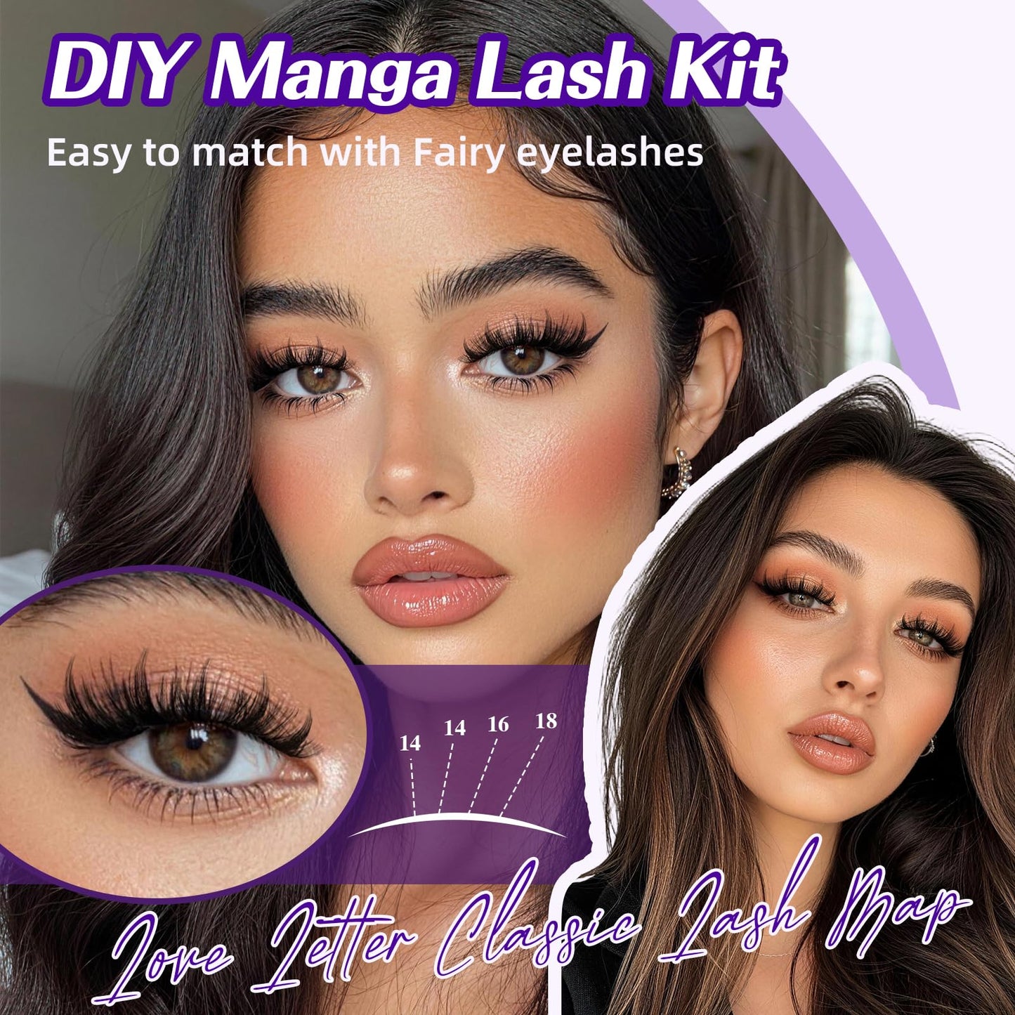 B&Qaugen Lash Clusters Kit 192PCS Lash Extension Kit 3D Eyelash Extension Kit 100D 10-18 Mixed Wispy DIY Lash Extension Kit Voluem Thick Waterproof Beauty and Personal Care B&Qaugen